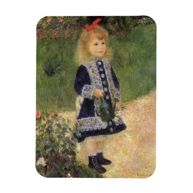 Imán Chica con lata de agua de Pierre Renoir (Vertical)