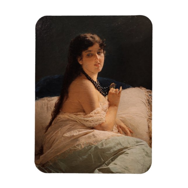 Imán Chica con Medallón (por Gerolamo Induno) (Vertical)