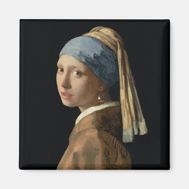 Imán Chica con Pearl Earring, c.1665-6 (aceite sobre li (Frente)