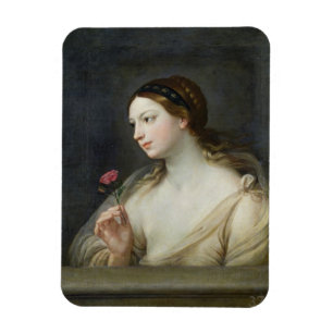 Imán Chica con un color de rosa (aceite en lona)