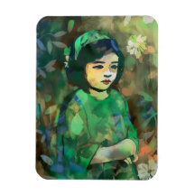 Chica con vestido verde