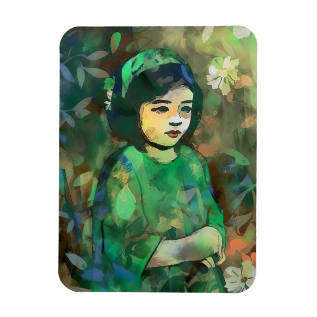 Imán Chica con vestido verde (Vertical)