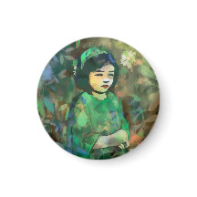 Chica con vestido verde