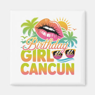Imán Chica Cumpleañera Cancun 2026 Viaje de Vacaciones