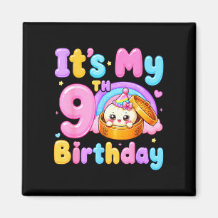 Imán chica cumpleaños 9 kawaii anime pastel cumpleaños