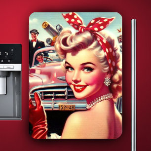 Imán Chica Cute Vintage de los años 50