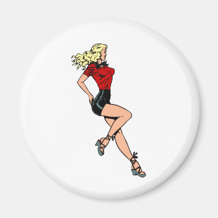 Imán Chica de al lado de glamour vintage, rubia bomba