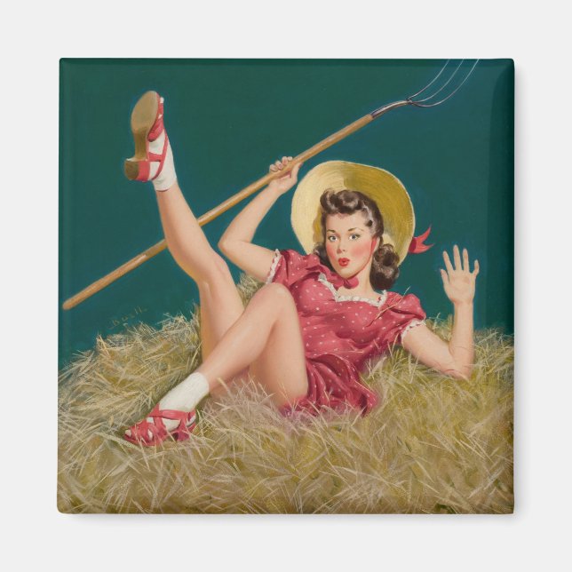 Imán Chica de alfiler de la granja de fincas Al Buell V (Frente)