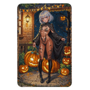 Imán Chica de Anime de Halloween Truco o Trato Pintura 