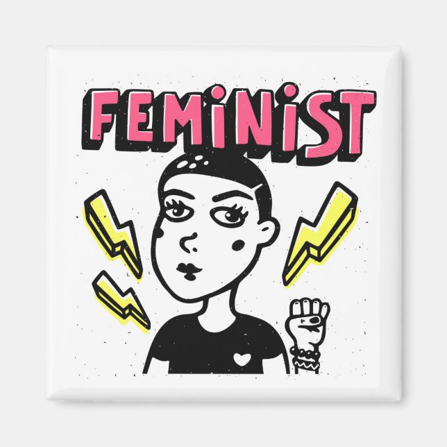 Imán Chica de arte pop feminista (Frente)