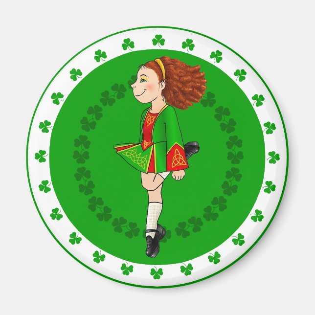 imán Chica de baile irlandés (Frente)