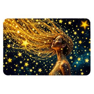 Imán Chica de belleza estrella dorada de belleza cielo