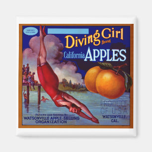 Imán Chica de buceo manzanas
