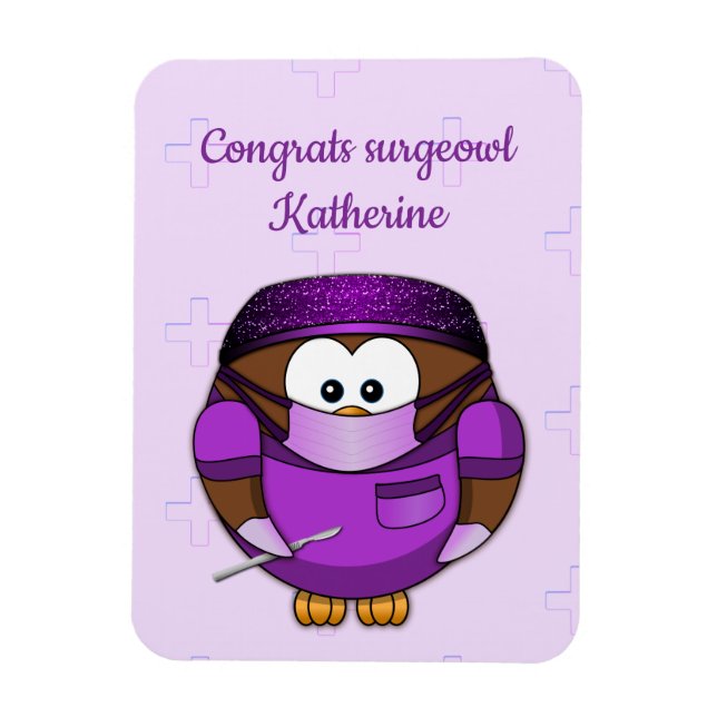 Imán chica de búho cirujano (Vertical)