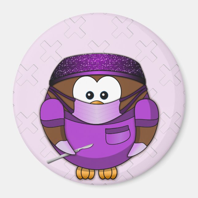 Imán chica de búho cirujano (Frente)