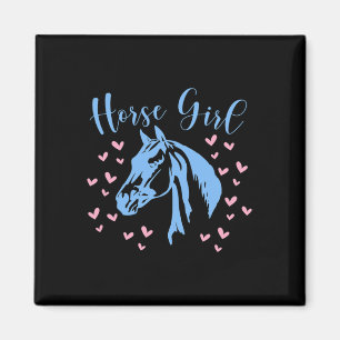 Imán Chica de Caballos Corazones Jinete Ecuestre Adoles