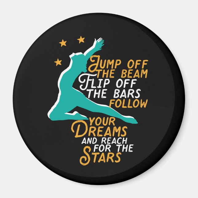 Imán Chica de citas deportivas de gimnasia inspiradora (Frente)