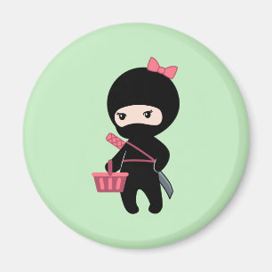 Imán Chica de compras Ninja sobre el verde