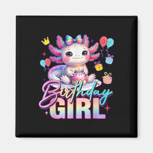 Imán Chica de cumpleaños Cute Axolotl Birthday Party Ki