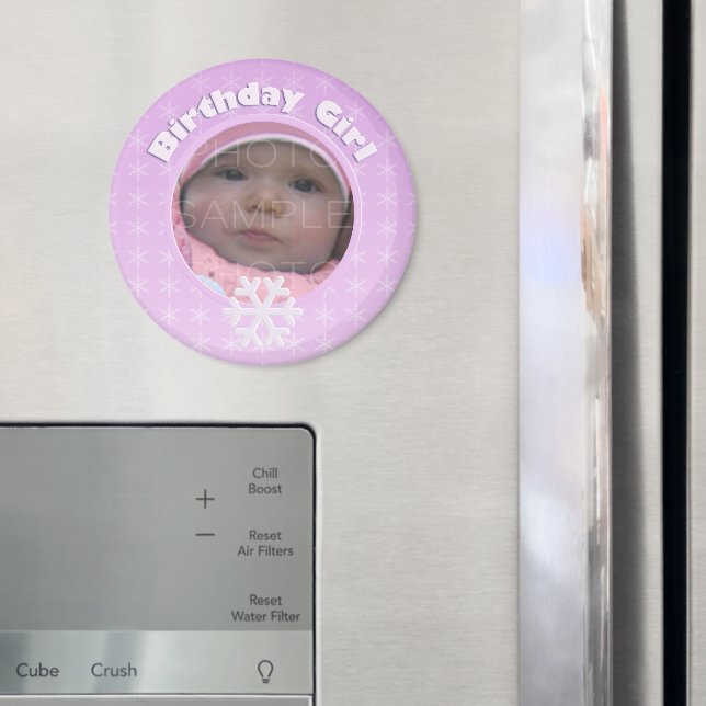 Imán Chica de cumpleaños foto invierno en Onederland (In situ (nevera))