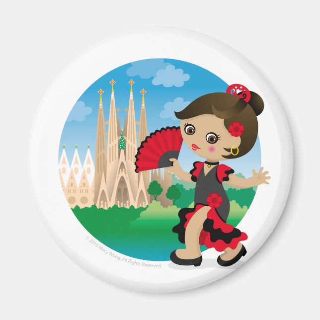 Imán Chica de España (Frente)
