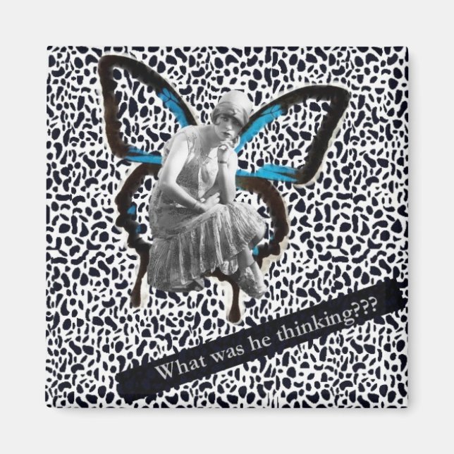 Imán Chica de Flapper - Magnet de Arte Alterado (Frente)