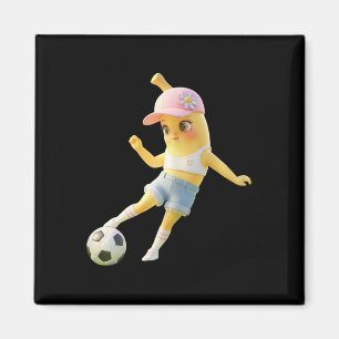 Imán Chica de fútbol de Bynana linda, camiseta de jugad