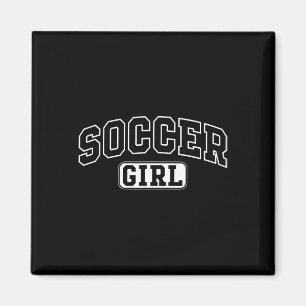 Imán Chica de Fútbol Divertida Letra Atlética Hija Jove