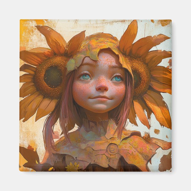 Imán Chica de girasol (Frente)