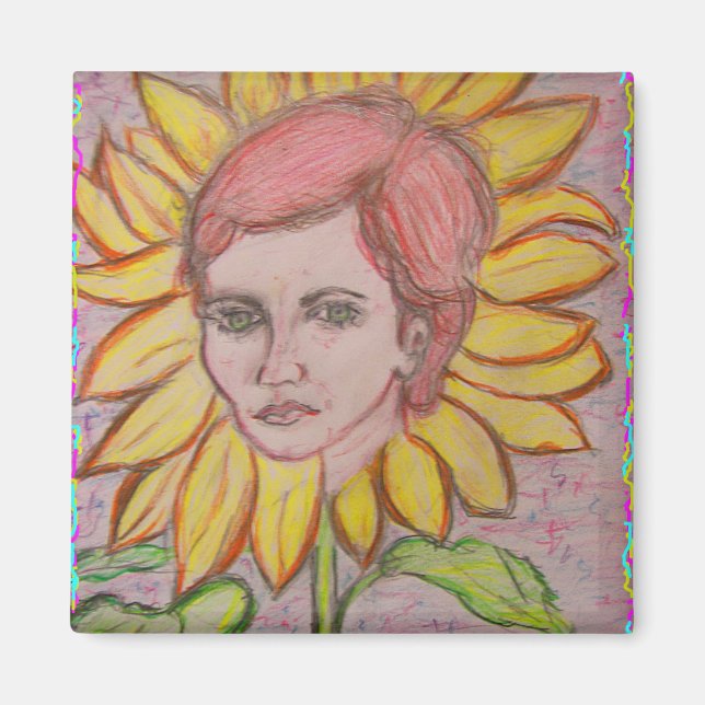 Imán Chica de girasol (Frente)