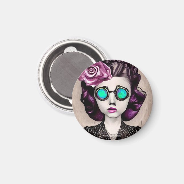 Imán Chica de Gogles Opal de Inspirewire (Anverso/Reverso)