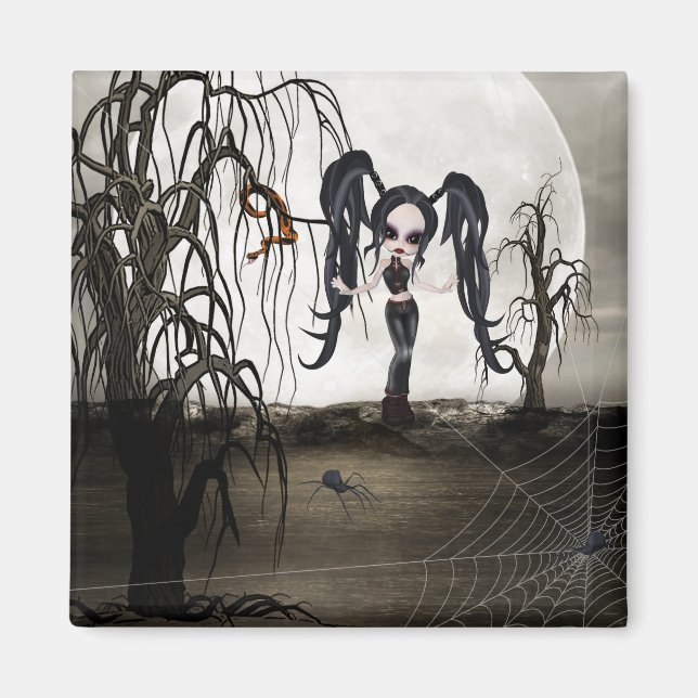 Imán Chica de Gótico de Sepia (Frente)