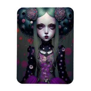 Imán Chica de Gótico lindo arte morado negro fantasía