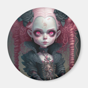 Imán Chica de gótico Rosa Negro Típico
