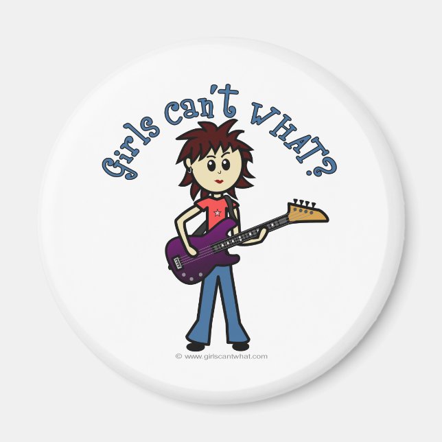 Imán Chica de guitarra de bajo aliento (Frente)