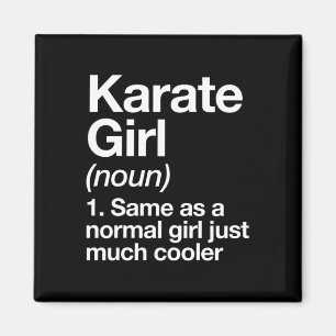 Imán Chica de Karate Definición Divertida y Sy Deportes