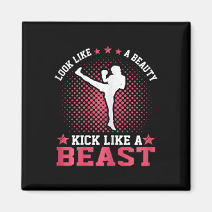 Imán Chica de Kickboxing - Parece una belleza patea com