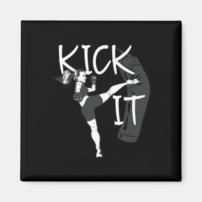 Imán Chica de Kickboxing Patea  (Frente)