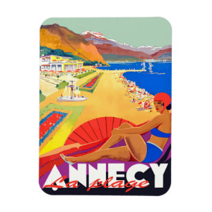Imán Chica de la playa de Annecy