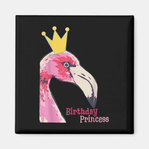 Imán Chica de la Princesa de Cumpleaños Flamingo Flam