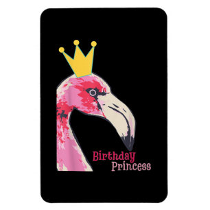 Imán Chica de la Princesa de Cumpleaños Flamingo Flam