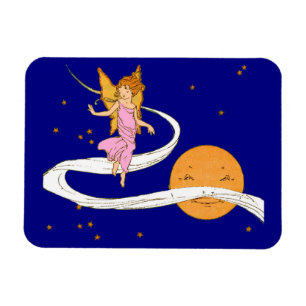 Imán chica de mariposa en el espacio