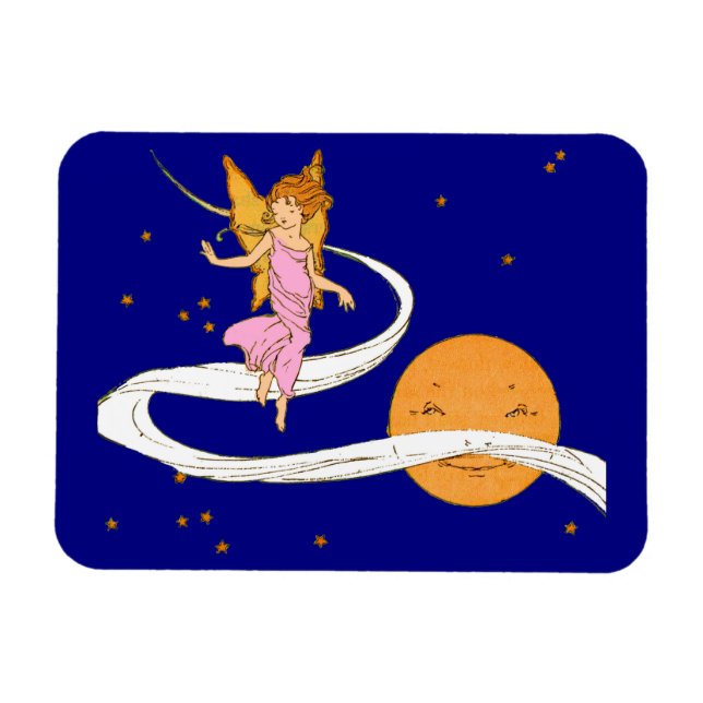 Imán chica de mariposa en el espacio (Horizontal)