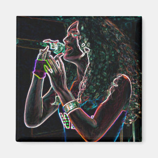 Imán chica de micrófono de cantante de música
