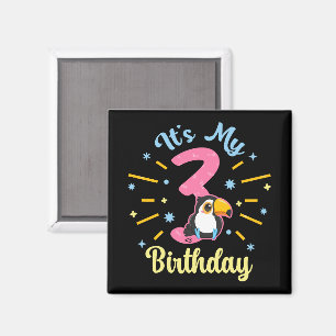 Imán Chica de nacimientos de 3 años de Cute Toucan