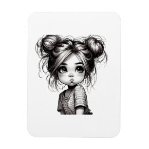 Imán Chica de Navidades Adorables con Pout - Idea de re