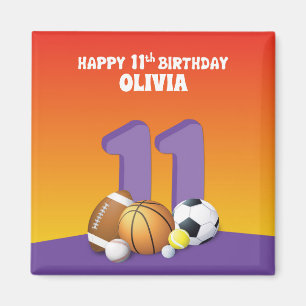 Imán Chica de nombre personalizado 11º Balls deportiva 