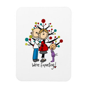 Imán Chica de Padres Esperados de Figuras de Palo