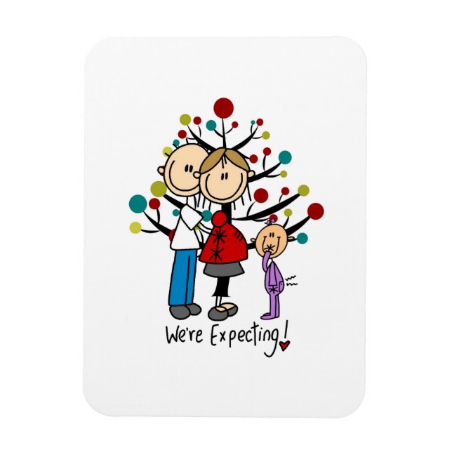 Imán Chica de Padres Esperados de Figuras de Palo (Vertical)