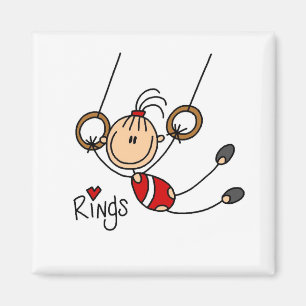 Imán Chica de palitos en camisetas y regalos de anillos